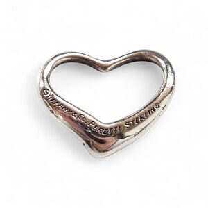 Tiffany & Co. Elsa Peretti Open Heart Pebdant Charm In Sterling Silver